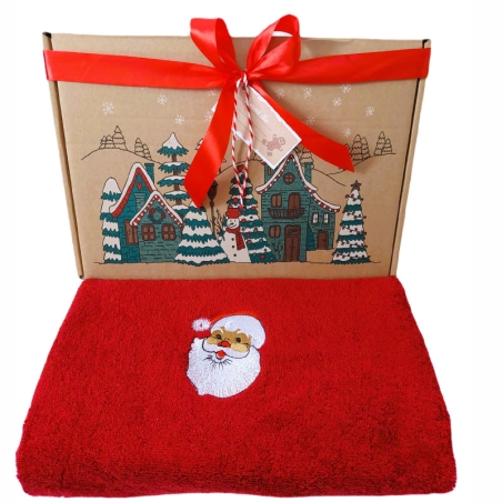 Świąteczny ręcznik w pudełku - Mikołaj