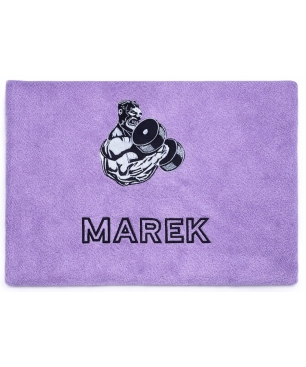 Ręcznik na siłownię dla niego z haftowanym motywem kulturysty – prezent dla mężczyzny