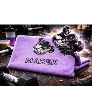 Ręcznik sportowy na siłownię dla niego – intensywna fioletowa bawełna