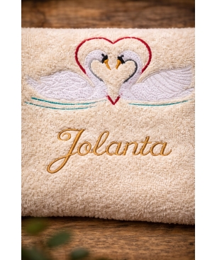 Ręcznik na walentynki Łabędź