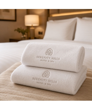 Ręcznik hotelowy biały z logo