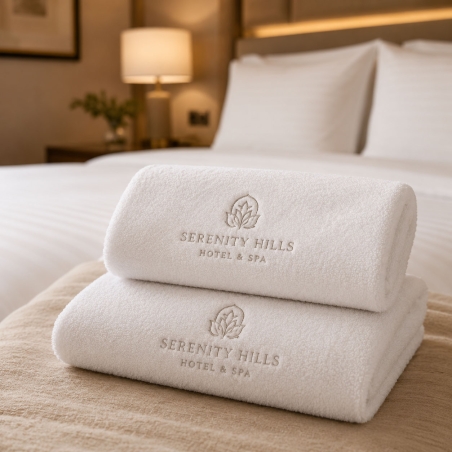 Ręcznik hotelowy biały z logo
