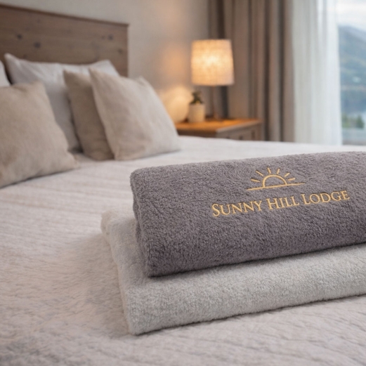 Ręczniki z haftem do domu pod wynajem