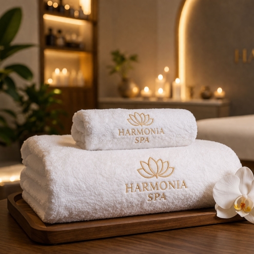 Ręczniki z haftem do salonów SPA